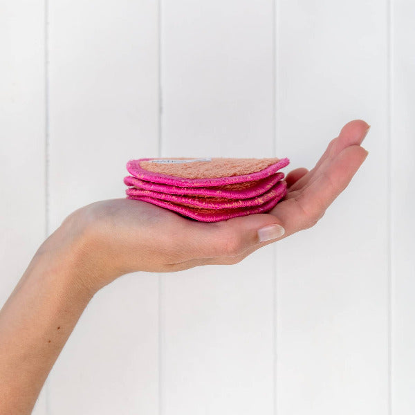 4er Set Matica Cosmetics Hamburg Make-Up Pads Wiederverwendbar Nachhaltig Pfirsich Rosa