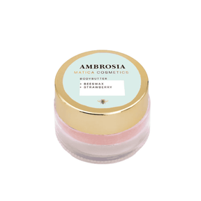 Body Butter AMBROSIA – verwöhnt mit Erdbeerduft, pflegt mit Vitamin E & Bienenwachs, spendet Feuchtigkeit & schützt die Haut. Natürlich & nachhaltig verpackt.