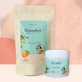 Dentafari Kinder Zahnpulver Refillpackung & Dose