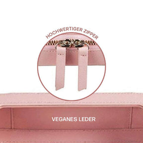 Matica Cosmetics Reisetasche Veganes Leder Hochwertiger Zipper Rosa Gold Hamburg