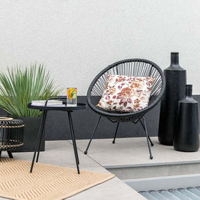 Mari&Sa Kissenhülle Outdoor Kissen Blumen Braun 