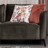 Mari&Sa Sofa Kissen Kissenhülle Braun Creme Blumen 