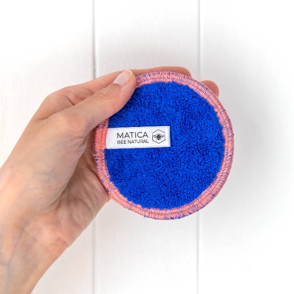 Waschbares Abschminkpad von Matica Cosmetics in der Farbe Blau/Rosa